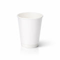 12oz White Double Wall Paper Cup centred on white, smooth white exterior and double-wall base band, subtle shadow