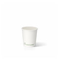 Compostable White paper cup on a white background
