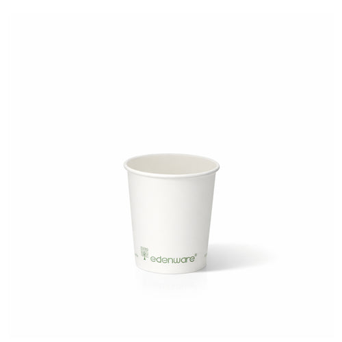 Compostable White paper cup on a white background