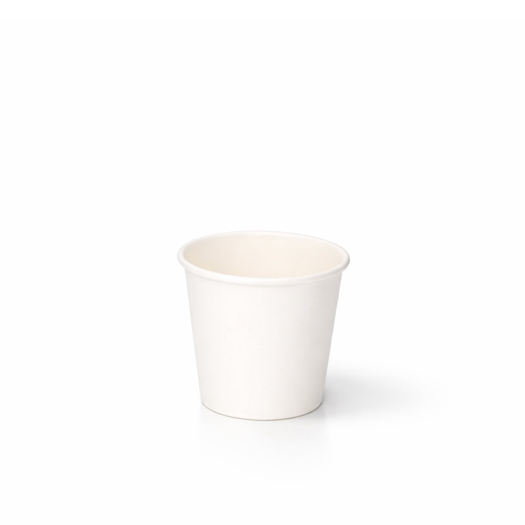 White paper cup on a white background