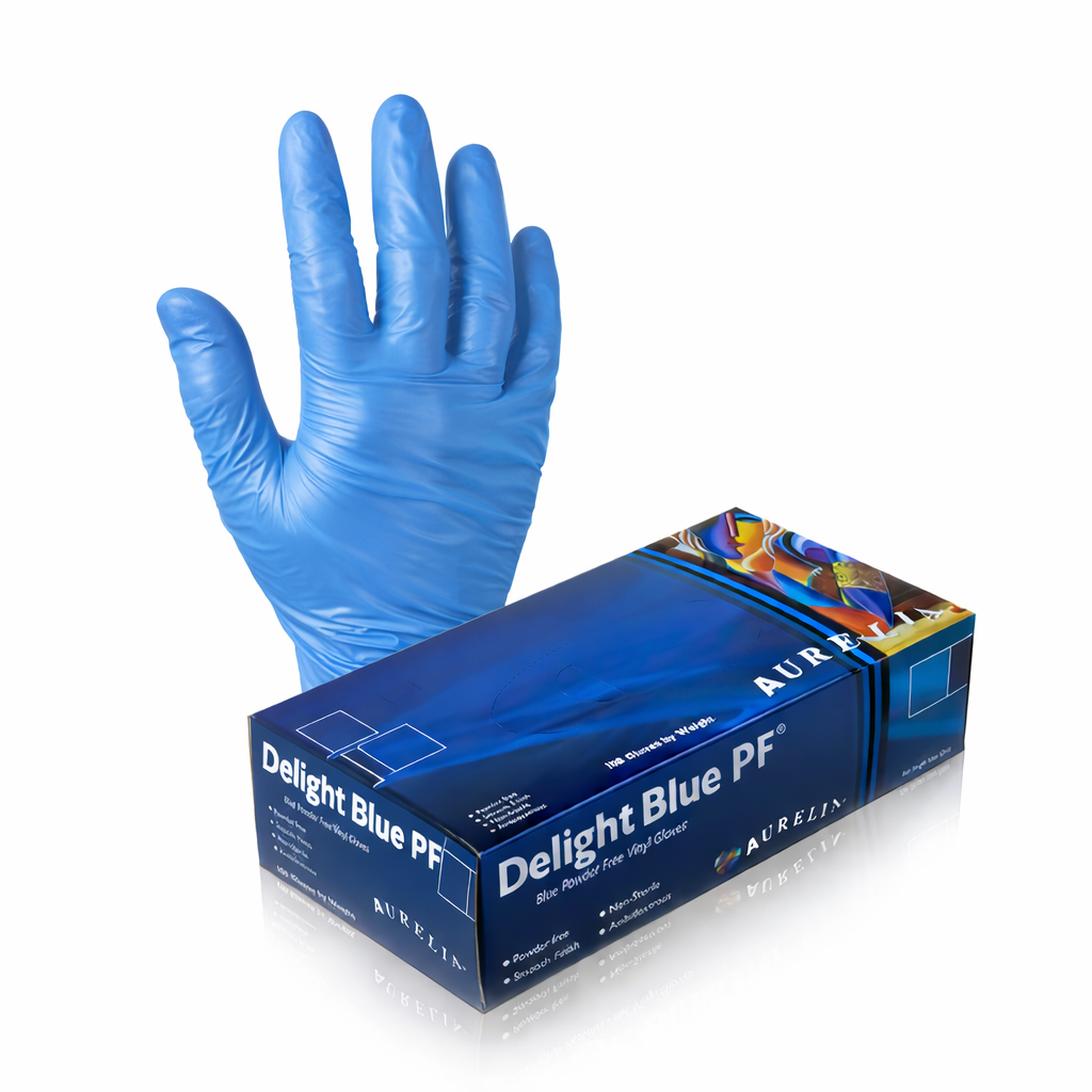 Blue Vinyl Gloves (Powder Free) Small