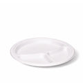 10" Bagasse 3 Compartment Round Plates