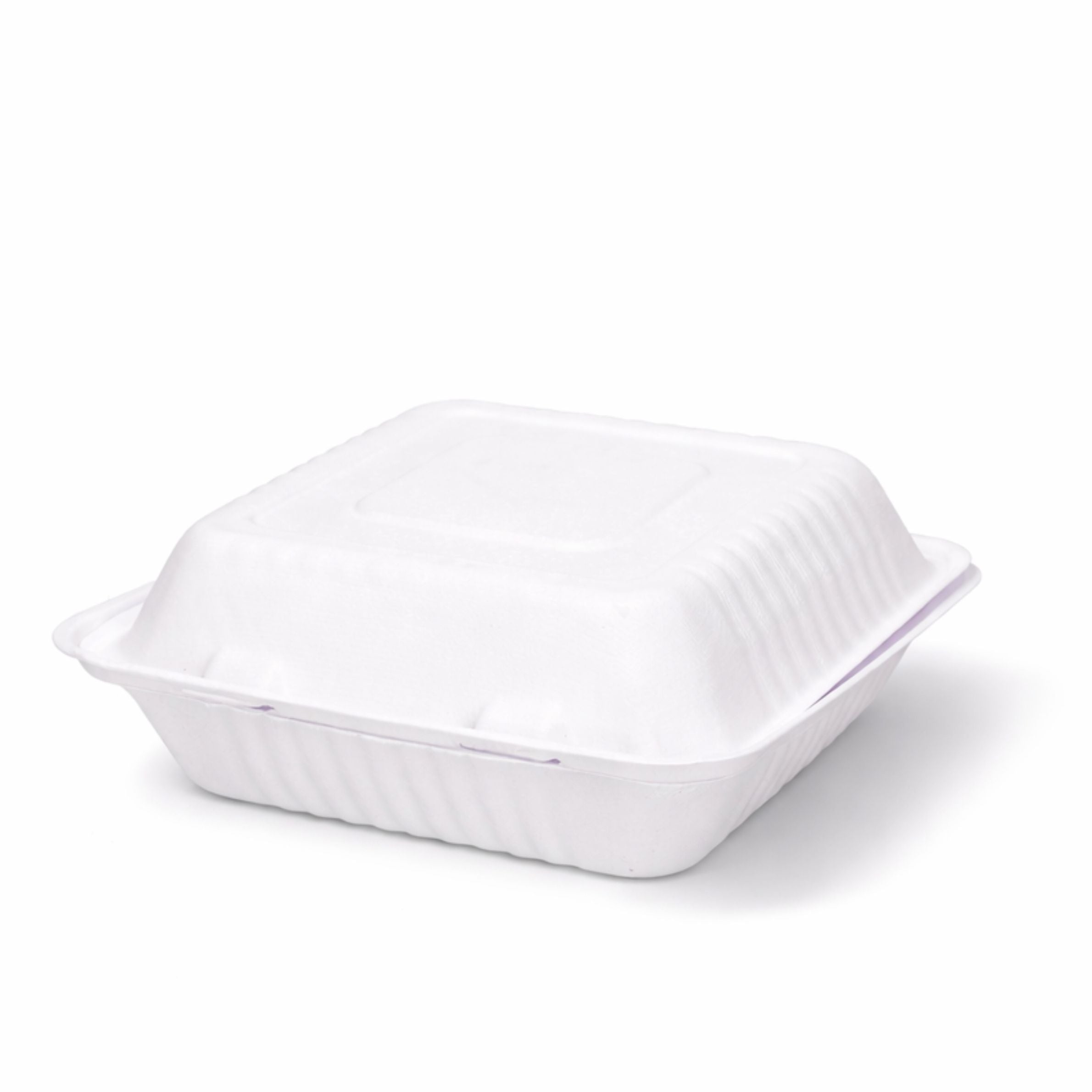 9" Bagasse Square Clamshell Boxes