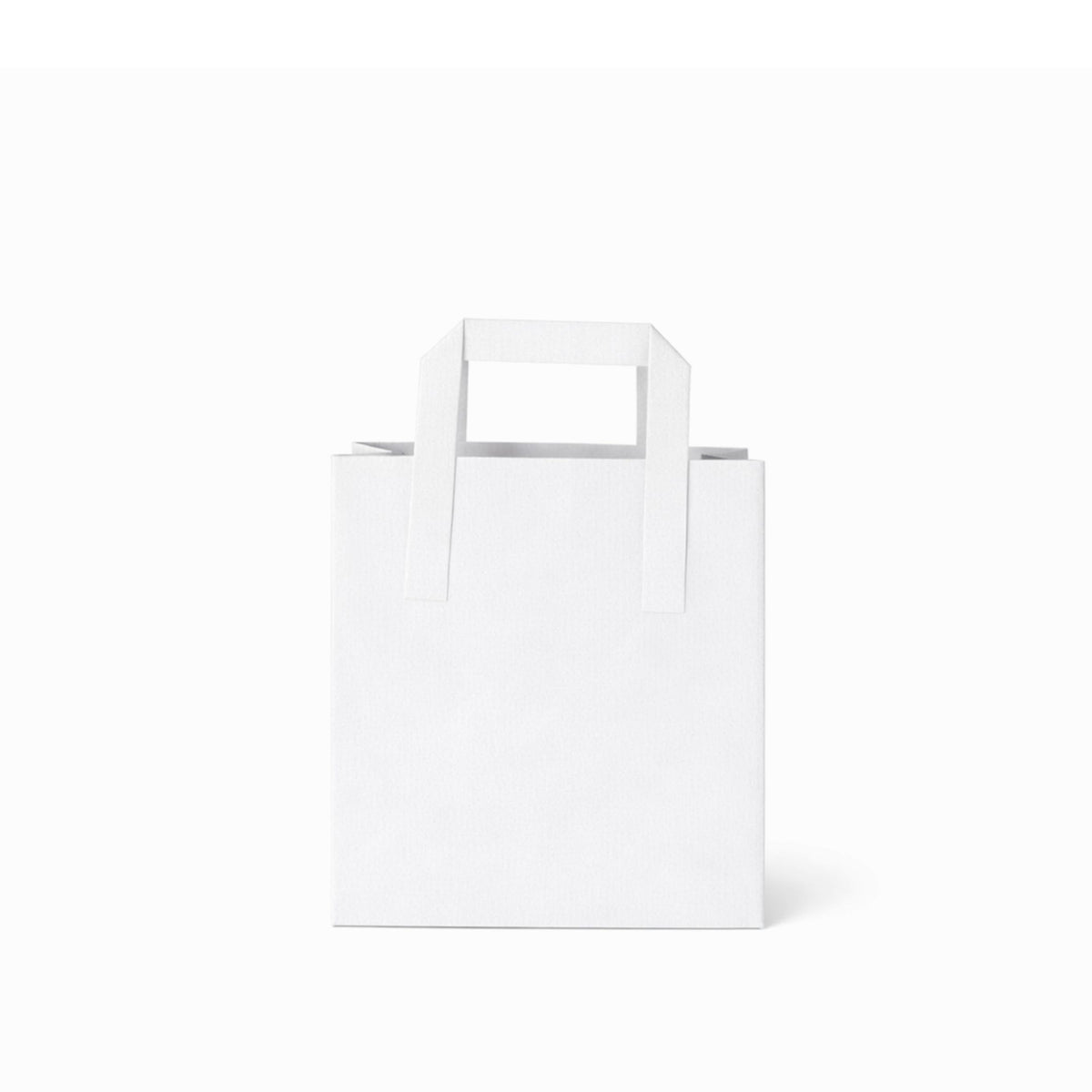 Small White Paper Bags - Flat Handle