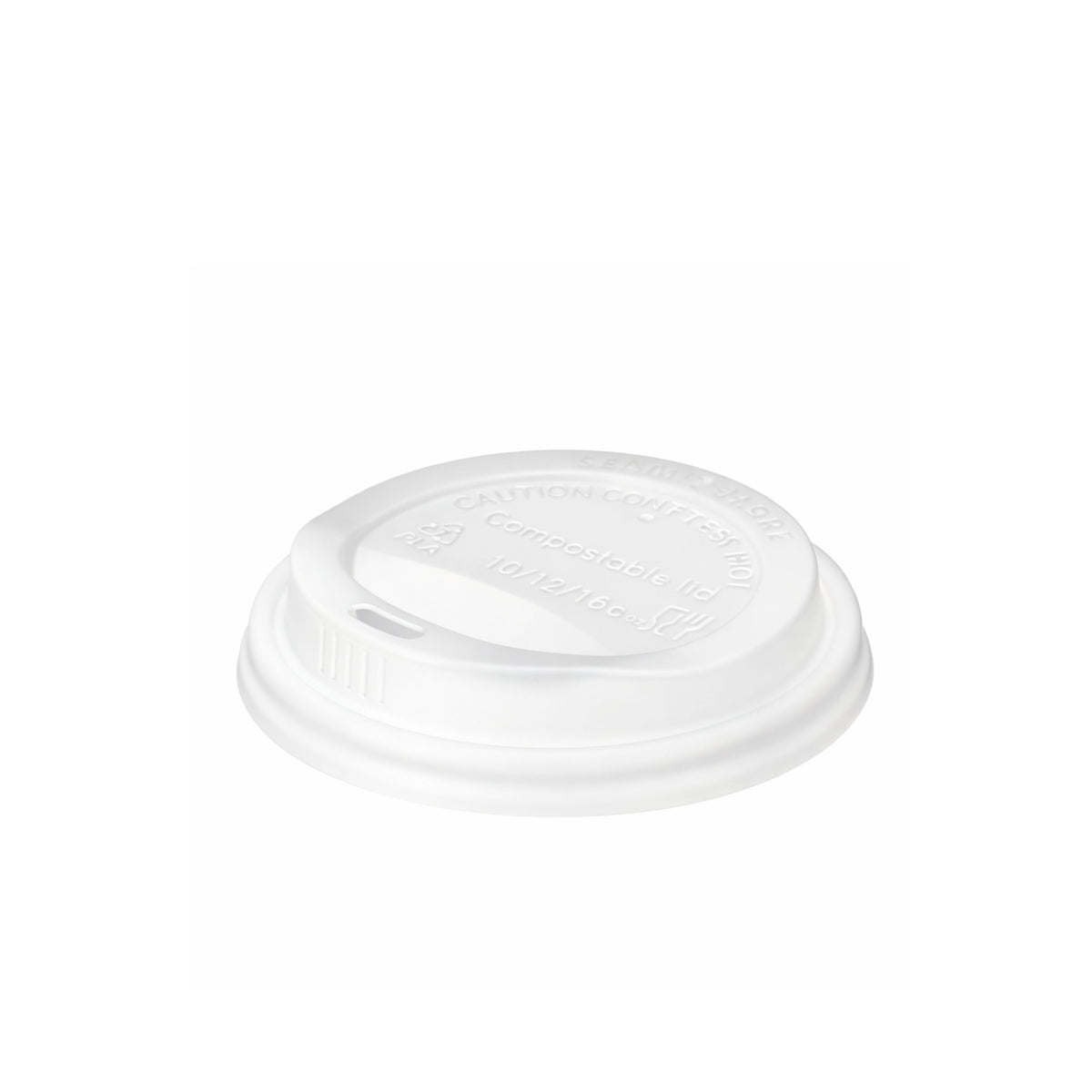 White CPLA Sip-through Lids For 12 - 16oz