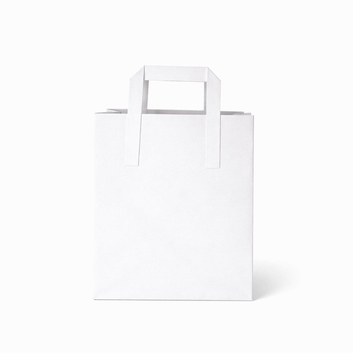 Large White Paper Bags - Flat Handle