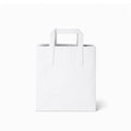 Medium White Paper Bags - Flat Handle