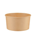 Kraft round paper bowl 1000ml front view – clean straight-on shot showing the natural brown exterior wall and rolled rim, large 1000ml capacity disposable bowl for takeaway meals