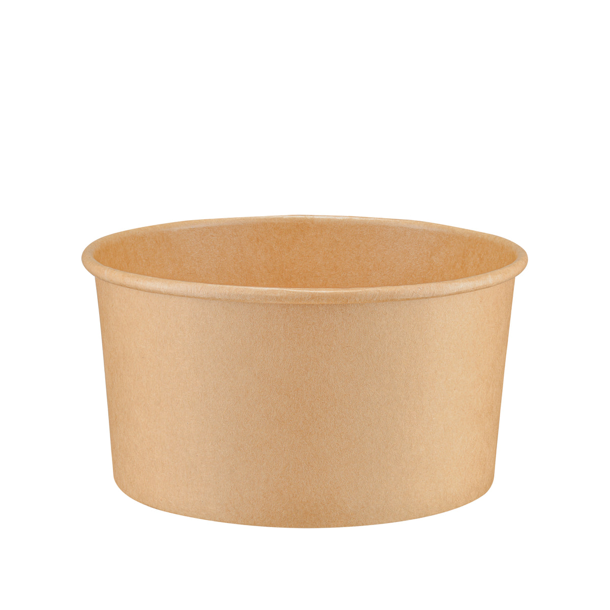 Kraft round paper bowl 1000ml front view – clean straight-on shot showing the natural brown exterior wall and rolled rim, large 1000ml capacity disposable bowl for takeaway meals
