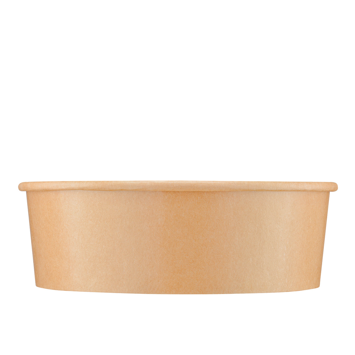 Kraft round paper bowl 1100ml front view – slightly elevated angle showing the wide open interior and natural brown exterior, extra-large 1100ml disposable bowl for generous takeaway portions