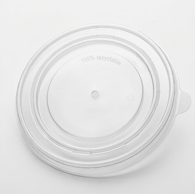 183mm PP lid showing the frosted underside with concentric stepped rings, raised center panel and grip pull tab
